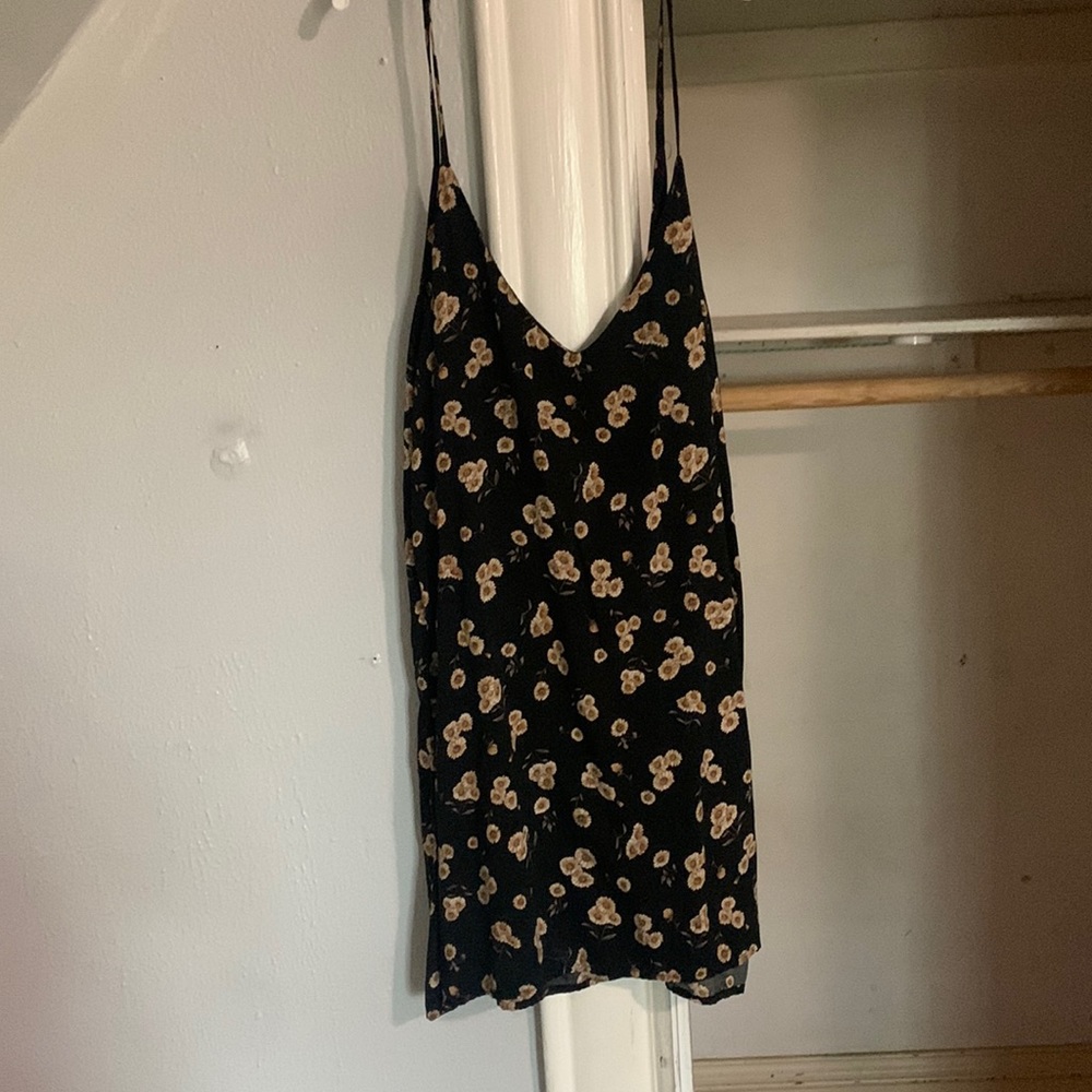Black mini dress with flowers